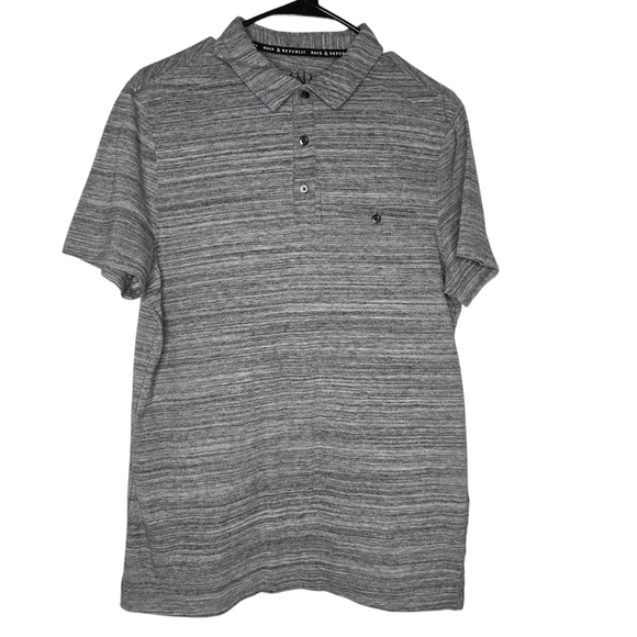 ROCK & REPUBLIC Mens Heather Gray Preppy Polo Shirt Size Medium - Picture 1 of 5